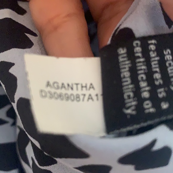 Agantha DVF one shoulder dress blue print size 4 - Picture 6 of 6